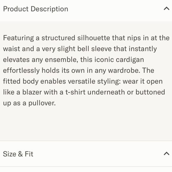 Jenni Kayne Cooper Button Wool Cashmere Knit Cardigan Sweater Taupe Navy Stripe - Picture 10 of 11